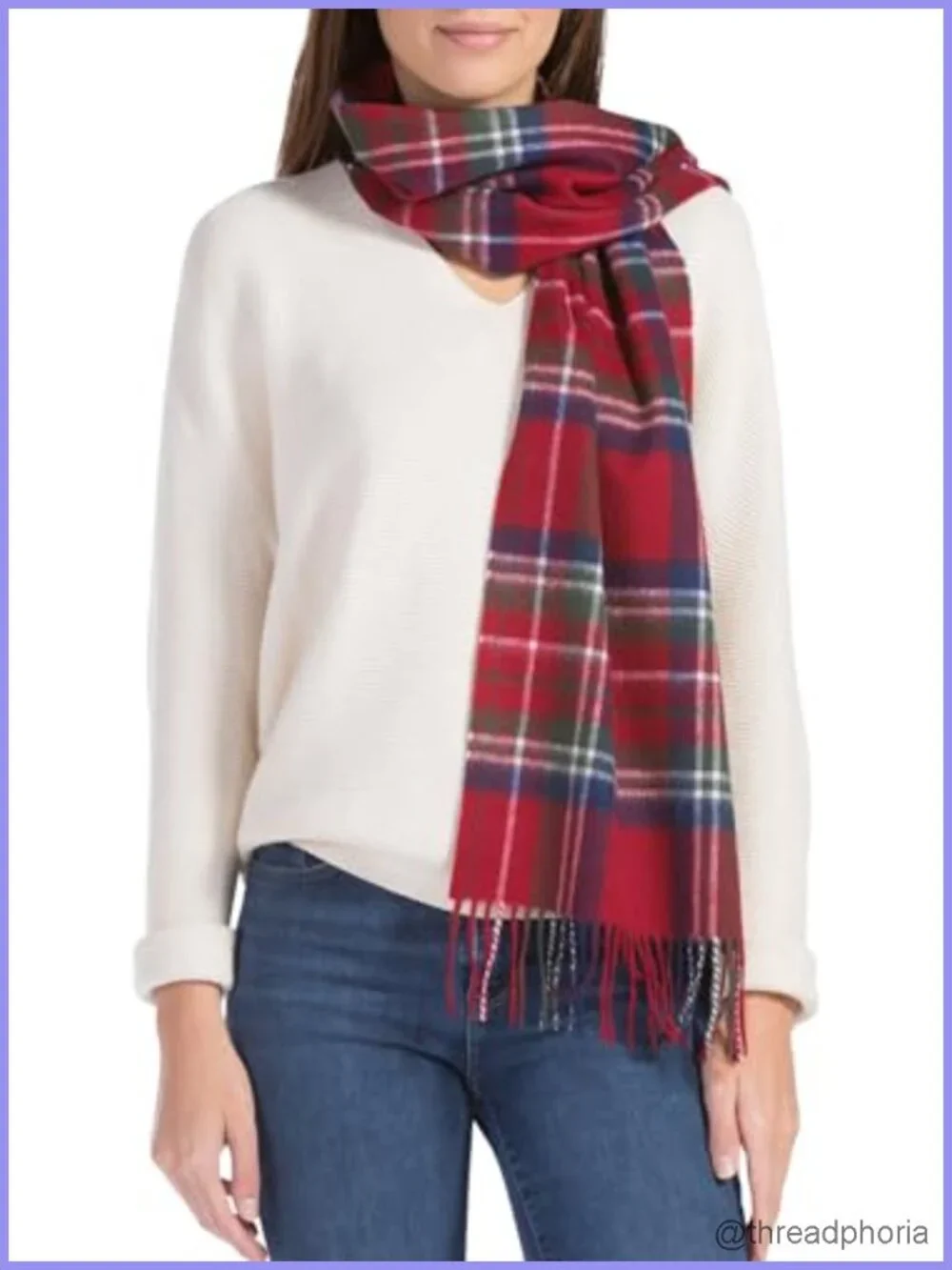 100% Pure Cashmere Winter Scarf, Soft Luxurious Fringe Wrap